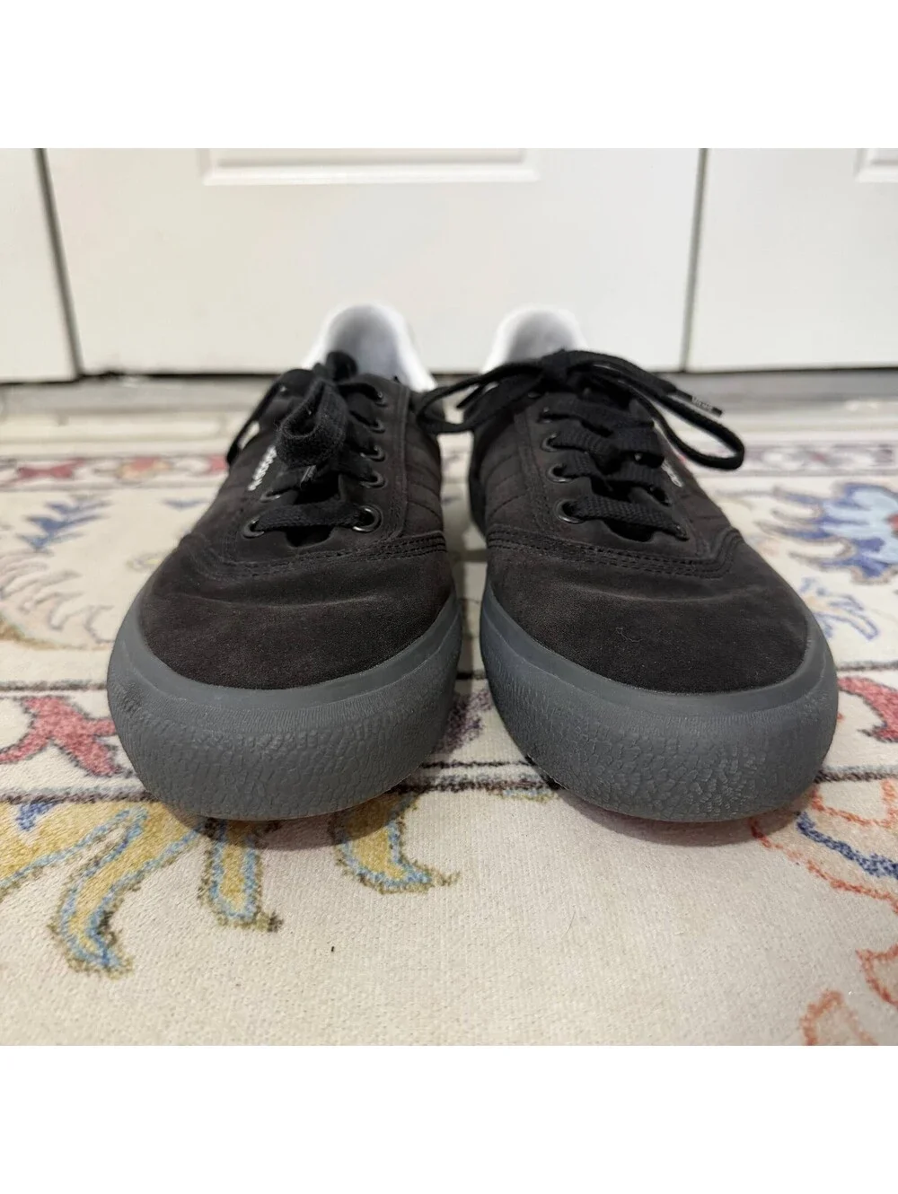 Adidas US 6 Black Skate Sneakers Red Sole White Trefoil Low Top Shoes